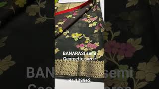 semi Georgette silk saree rs.1399+$