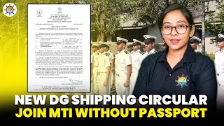 How to join Maritime Training Institute without Passport? Latest DG Shipping Circular 2024