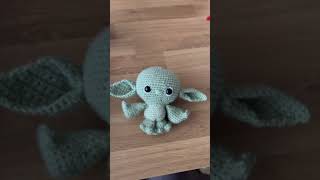 Crochet baby Yoda with me #shorts #crocheting