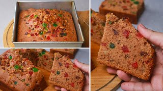 Eggless Christmas plum cake recipe | Christmas Fruit cake without oven