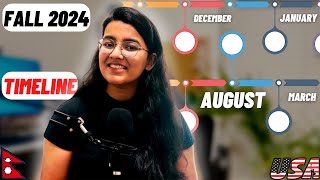 Fall / August 2024 intake timeline | Nepali Students | Process after +2 | Bachelor's Study in USA |