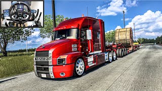 Hauling Massive Cable Reel in Oklahoma | Mack Anthem | American Truck Simulator - Moza R9 Setup