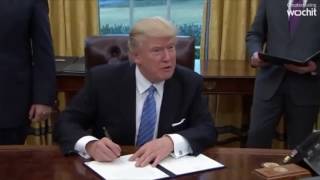 Trump signs order withdrawing U S  from Trans Pacific trade deal