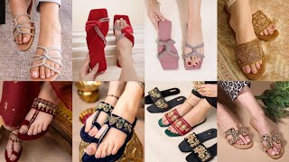 Latest flat sandal Collection for girls| Stylish flat Shoes design | Flat Chappal design ideas 2023