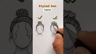 Styled Bun Tutorial ✏ #art #artist #shorts #artwork #ytshorts #sketch #drawing #bun #tiktok