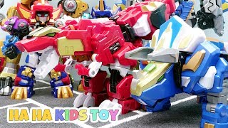 DinoCore Evolution! Mega D-Fighter Tyranno and Tri Dinosaur Combined Robot Toy Play - HaHaKidsToy