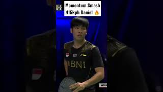 Kecepatan Smash Daniel 415kph tak mampu dikembalikan M Gideon 🔥😲 #shorts #badminton #theminions sub👇