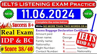 IELTS LISTENING PRACTICE TEST 2024 WITH ANSWERS | 11.06.2024