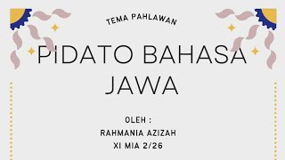 Pidato Bahasa Jawa Tema Pahlawan