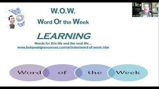 W.O.W -- Word Of the Week: Learning