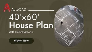 Learn Autocad 2D 40'x60' House Plan || 40'x60' Plot Me plan kaise banaye #autocad #tutorial #drawing