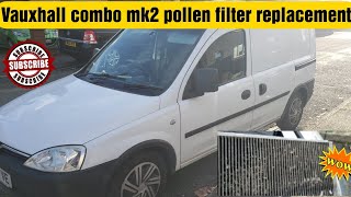 Vauxhall combo mk2 pollen filter replacement