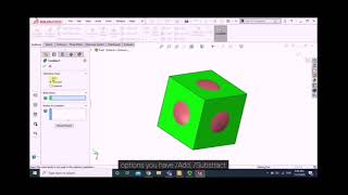 Solidworks Tutorial | combine features 3D modelling, Merge, Subtract, Intersect