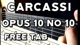 Matteo Carcassi - Opus 10 No 10 free and easy guitar tab lesson