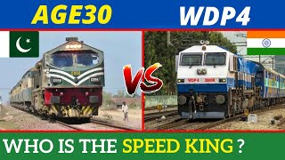 Which is the fastest locomotive ? WDP4 of Indian Railways vs AGE30 of Pakistan Railways🔥