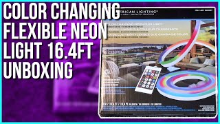 American Lighting | Color Changing Flexible Neon Light 16.4ft Unboxing (No Talking)