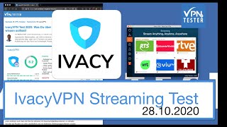 Test: IvacyVPN Streaming Portale getestet (deutsche TV/Videoportale) Bericht vom 28.10.2020