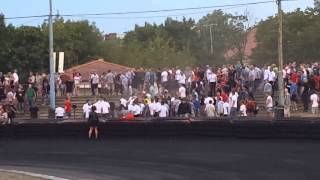 Polish hooligans in action during Speedway competition!