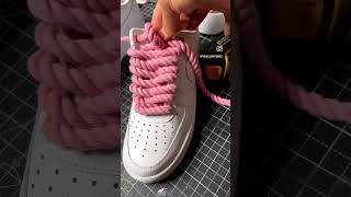 DIY: How to Make Dip Dye Rope Laces AF1 Custom Sneaker | Easy Step by Step (SATISFYING)! 🪢👟 #shorts