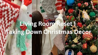 Living Room Reset | Take Down Christmas Decor With Me | Alesha Pendry