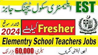 EST jobs 2024 in Pakistan | How to apply EST jobs  | Government teaching  jobs in Pakistan 2024