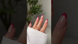 Red french tips #trending #nails #asmr #nailinspo #nailartdesignsathomewithouttools