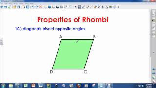 Properties of Rhombi (Rhombus)