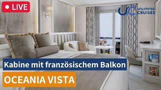 Oceania Cruises – Vista: Kabine mit französischem Balkon (7085) ⚓️