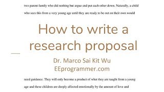 How to write a research proposal by Dr. Wu