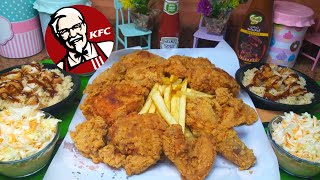 الفراخ الكنتاكي KFC🍗🍟بأسهل طريقة +الريزو وسلطة الكلوسلو أكل المطاعم بأرخص الأسعار من مطبخك😋