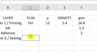 2 Ply Calculation for Pet + Poly   Flexible Packaging