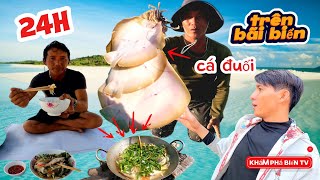 24h Cắm trại trên bãi biển săn tìm thức ăn gặp ổ cá đuối cát đầu mùa | 24h Camping on the beach