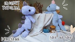 How to Crochet a Plush Dinosaur | Step-by-Step Crochet Dinosaur Tutorial for Beginners | Amigurumi