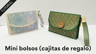 Tutorial: Mini bolsos (cajitas de regalo) 👜 Ideal para tarjetas regalo, caramelos y chocolatinas🎁