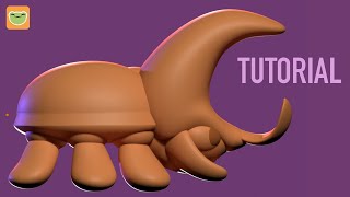 Minimalist Rhino Beetle : Full Tutorial : Nomad Sculpt : STL Sculpt