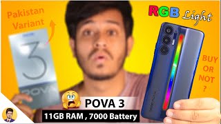 Tecno Pova 3 pakistan variant 11GB Ram , Rgb light 😱 | Tecno pova 3 Price in pakistan ⚡