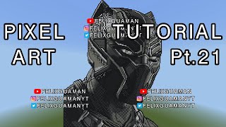 Minecraft Pixel Art Tutorial - Black Panther Part 21