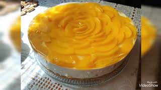 Чизкейк с персиками! Торт без выпечки ! Peach Cheesecake! No baking cake!