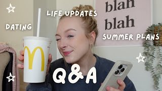 Q&A MUKBANG 🍔 💖 | dating gossip, summer plans & am I happy?