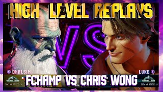 (FCHAMP) Dhalsim vs (CHRISWONG) Luke ***Who gets PERFECT?***- Street Fighter 6 High Level Replays!!!