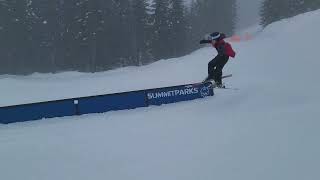 Catching air on a ski jump. My first time