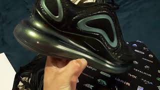 Nike AIR MAX 720 BLACK-METALLIC SILVER AR9293002 unbox