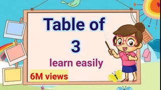 3×1=3 Multiplication, table of three 3 tables song multiplication ,maths table| kids video