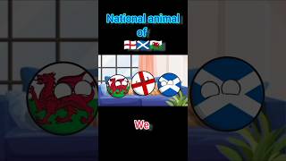 National animal of scotland,england ,wales  #shorts #countryballs #funny