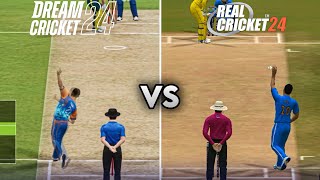 Real cricket 24 vs dream cricket 24 Axar patel Bowling action comparison 🔥 ||