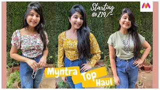 MYNTRA TOP & T-SHIRT HAUL | 2021 Trends & Review | Starting @ Rs.219 | Affordable Online Shopping