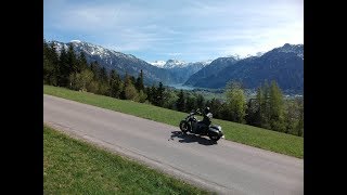 Harley Davidson, wonderful view of the Hallstätterlake