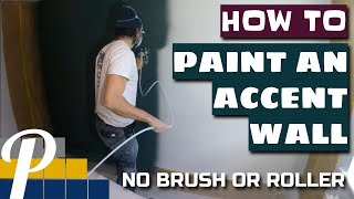 Painting an Accent Wall. Spraying interior walls with an Airless Sprayer