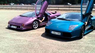 Lamborghinis starting up - Spa Italia 2011