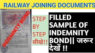 FILLED SAMPLE OF INDEMNITY BOND FOR RAILWAY||SURETY के Sign मे ये गलती मत करना!!हो जाओगे Disqualify